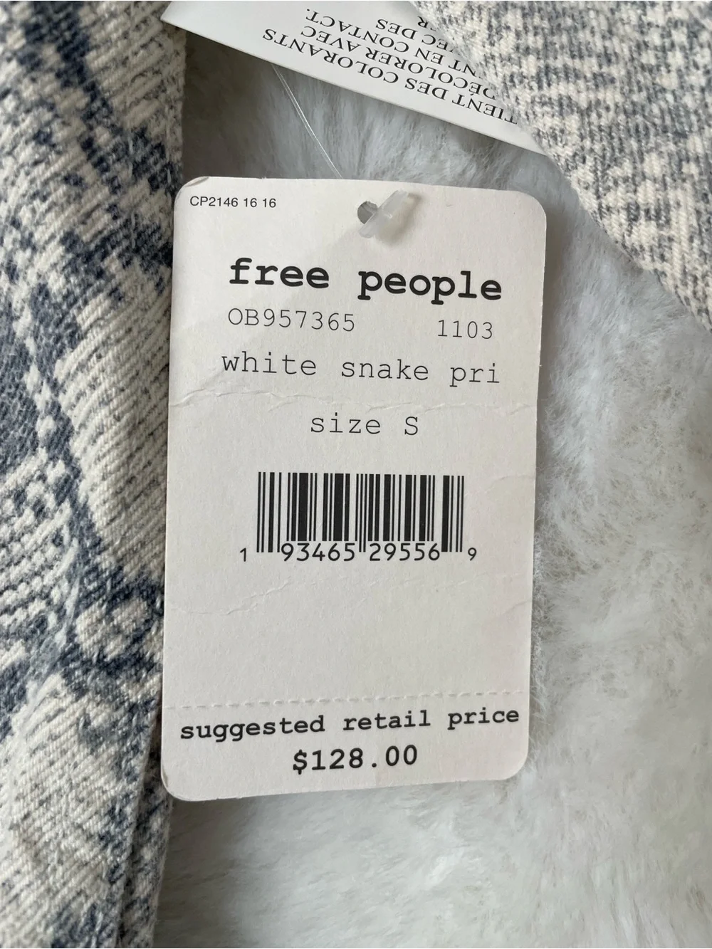 Free People Neutral Snake-Print Denim Jacket - Picture 9 of 11